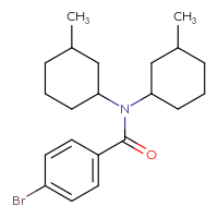 Chemical structure of 4-bromo-N,N-bis(3-methylcyclohexyl)benzamide - CSSB21432562936