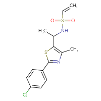 Chemical structure of N-{1-[2-(4-chlorophenyl)-4-methyl-1,3-thiazol-5-yl]ethyl}ethene-1-sulfonamide - CSSB21332164804