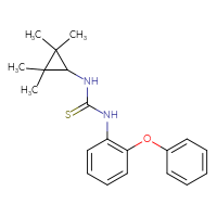 Chemical structure of 1-(2-phenoxyphenyl)-3-(2,2,3,3-tetramethylcyclopropyl)thiourea - CSSB21432494607