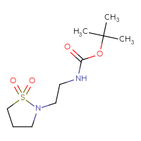 Chemical structure of tert-butyl N-[2-(1,1-dioxo-1λ⁶,2-thiazolidin-2-yl)ethyl]carbamate - CSSB00017420131
