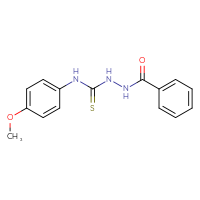 Chemical structure of N-{[(4-methoxyphenyl)carbamothioyl]amino}benzamide - CSSB00025734020