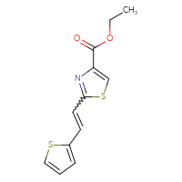Chemical structure of ethyl 2-[2-(thiophen-2-yl)ethenyl]-1,3-thiazole-4-carboxylate - CSSB00103387667