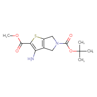 Chemical structure of 5-tert-butyl 2-methyl 3-amino-4H,5H,6H-thieno[2,3-c]pyrrole-2,5-dicarboxylate - CSSB00000707613