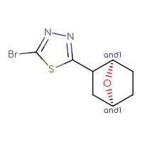 Chemical structure of rac-2-bromo-5-[(1R,4S)-7-oxabicyclo[2.2.1]heptan-2-yl]-1,3,4-thiadiazole - CSSB02126672900