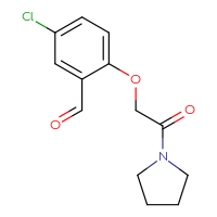 Chemical structure of 5-chloro-2-[2-oxo-2-(pyrrolidin-1-yl)ethoxy]benzaldehyde - CSSB00000647939