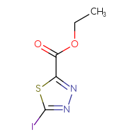 Chemical structure of ethyl 5-iodo-1,3,4-thiadiazole-2-carboxylate - CSSB00010075156