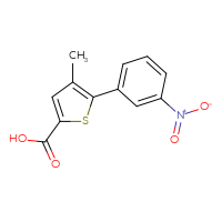 Chemical structure of 4-methyl-5-(3-nitrophenyl)thiophene-2-carboxylic acid - CSSB00000420421