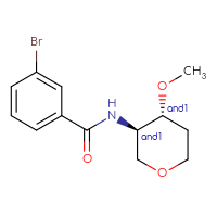 Chemical structure of rac-3-bromo-N-[(3R,4R)-4-methoxyoxan-3-yl]benzamide - CSSB02170073821