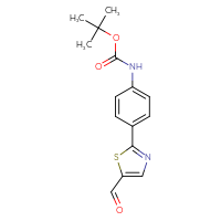 Chemical structure of tert-butyl N-[4-(5-formyl-1,3-thiazol-2-yl)phenyl]carbamate - CSSB06358656814
