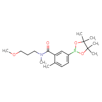 Chemical structure of N-(3-methoxypropyl)-N,2-dimethyl-5-(4,4,5,5-tetramethyl-1,3,2-dioxaborolan-2-yl)benzamide - CSSB02533254613