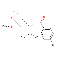 Chemical structure of 2-(4-bromobenzoyl)-6,6-dimethoxy-1-(propan-2-yl)-2-azaspiro[3.3]heptane - CSSB00233063227