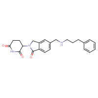 Chemical structure of 3-(1-oxo-5-{[(3-phenylpropyl)amino]methyl}-2,3-dihydro-1H-isoindol-2-yl)piperidine-2,6-dione - CSSB06700997617