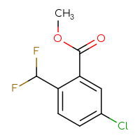 Chemical structure of methyl 5-chloro-2-(difluoromethyl)benzoate - CSSB03552021790