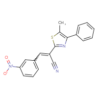Chemical structure of 2-(5-methyl-4-phenyl-1,3-thiazol-2-yl)-3-(3-nitrophenyl)prop-2-enenitrile - CSSB00121705979