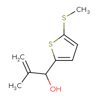 Chemical structure of 2-methyl-1-[5-(methylsulfanyl)thiophen-2-yl]prop-2-en-1-ol - CSSB00118553115