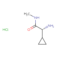 Chemical structure of (2R)-2-amino-2-cyclopropyl-N-methylacetamide hydrochloride - CSSB20963524464