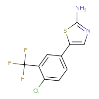 Chemical structure of 5-[4-chloro-3-(trifluoromethyl)phenyl]-1,3-thiazol-2-amine - CSSB00127542687