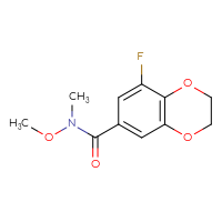 Chemical structure of 8-fluoro-N-methoxy-N-methyl-2,3-dihydro-1,4-benzodioxine-6-carboxamide - CSSB15033579004