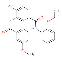 Chemical structure of 4-chloro-N-(2-ethoxyphenyl)-3-(3-methoxybenzamido)benzamide - CSSB00121650301