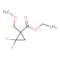 Chemical structure of ethyl 2,2-difluoro-1-(methoxymethyl)cyclopropane-1-carboxylate - CSSB02458424937