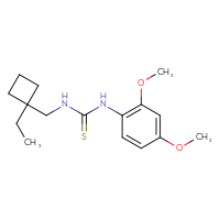 Chemical structure of 1-(2,4-dimethoxyphenyl)-3-[(1-ethylcyclobutyl)methyl]thiourea - CSSB21432509914