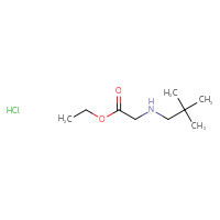 Chemical structure of ethyl 2-[(2,2-dimethylpropyl)amino]acetate hydrochloride - CSSB21043417563