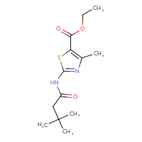 Chemical structure of ethyl 2-(3,3-dimethylbutanamido)-4-methyl-1,3-thiazole-5-carboxylate - CSSB00028006779