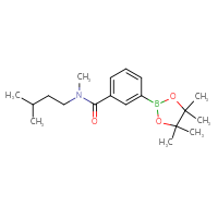 Chemical structure of N-methyl-N-(3-methylbutyl)-3-(4,4,5,5-tetramethyl-1,3,2-dioxaborolan-2-yl)benzamide - CSSB02195989437