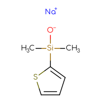 Chemical structure of sodium dimethyl(thiophen-2-yl)silanolate - CSSB00000092404