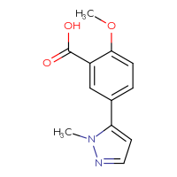 Chemical structure of 2-methoxy-5-(1-methyl-1H-pyrazol-5-yl)benzoic acid - CSSB01551102412