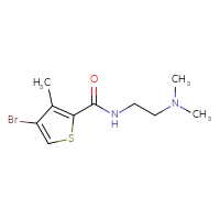 Chemical structure of 4-bromo-N-[2-(dimethylamino)ethyl]-3-methylthiophene-2-carboxamide - CSSB01992611039