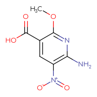 Chemical structure of 6-amino-2-methoxy-5-nitropyridine-3-carboxylic acid - CSSB06261335697