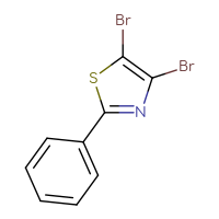 Chemical structure of 4,5-dibromo-2-phenyl-1,3-thiazole - CSSB00010159572