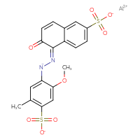 Chemical structure of aluminium(3+) 1-(2-methoxy-5-methyl-4-sulfonatophenyl)-2-[(1Z)-2-oxo-6-sulfonato-1,2-dihydronaphthalen-1-ylidene]hydrazinide - CSSB14785732456