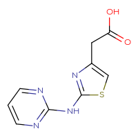 Chemical structure of 2-{2-[(pyrimidin-2-yl)amino]-1,3-thiazol-4-yl}acetic acid - CSSB00010073816