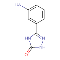 Chemical structure of 3-(3-aminophenyl)-4,5-dihydro-1H-1,2,4-triazol-5-one - CSSB00000729064