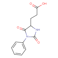 Chemical structure of 3-(2,5-dioxo-1-phenylimidazolidin-4-yl)propanoic acid - CSSB00000461830