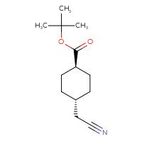 Chemical structure of tert-butyl (1r,4r)-4-(cyanomethyl)cyclohexane-1-carboxylate - CSSB20564131832