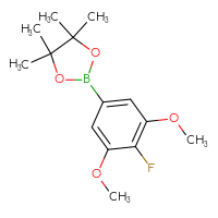 Chemical structure of 2-(4-fluoro-3,5-dimethoxyphenyl)-4,4,5,5-tetramethyl-1,3,2-dioxaborolane - CSSB00010281519