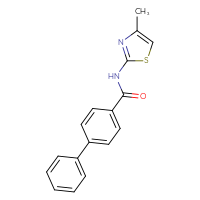 Chemical structure of N-(4-methyl-1,3-thiazol-2-yl)-[1,1'-biphenyl]-4-carboxamide - CSSB00026391032