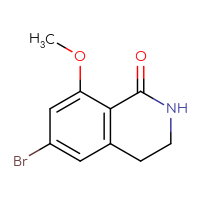 Chemical structure of 6-bromo-8-methoxy-1,2,3,4-tetrahydroisoquinolin-1-one - CSSB02128756324