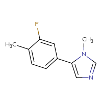 Chemical structure of 5-(3-fluoro-4-methylphenyl)-1-methyl-1H-imidazole - CSSB00025785214