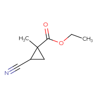 Chemical structure of ethyl 2-cyano-1-methylcyclopropane-1-carboxylate - CSSB00010443708