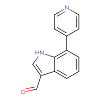 Chemical structure of 7-(pyridin-4-yl)-1H-indole-3-carbaldehyde - CSSB06588650404