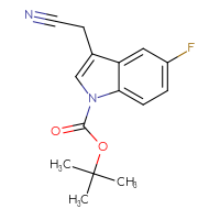 Chemical structure of tert-butyl 3-(cyanomethyl)-5-fluoro-1H-indole-1-carboxylate - CSSB03440181005