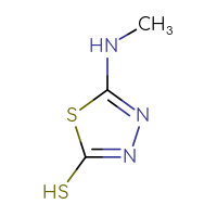 Chemical structure of 5-(methylamino)-1,3,4-thiadiazole-2-thiol - CSSB00000203752