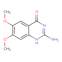 Chemical structure of 2-amino-6,7-dimethoxy-1,4-dihydroquinazolin-4-one - CSSB00000055260