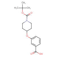 Chemical structure of 3-({1-[(tert-butoxy)carbonyl]piperidin-4-yl}oxy)benzoic acid - CSSB00010139774