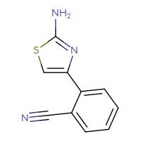 Chemical structure of 2-(2-amino-1,3-thiazol-4-yl)benzonitrile - CSSB00010006909