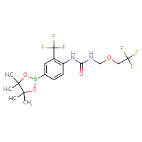 Chemical structure of 1-[4-(4,4,5,5-tetramethyl-1,3,2-dioxaborolan-2-yl)-2-(trifluoromethyl)phenyl]-3-[(2,2,2-trifluoroethoxy)methyl]urea - CSSB21332132144